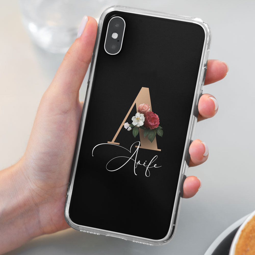Floral-Initial-iphone-case