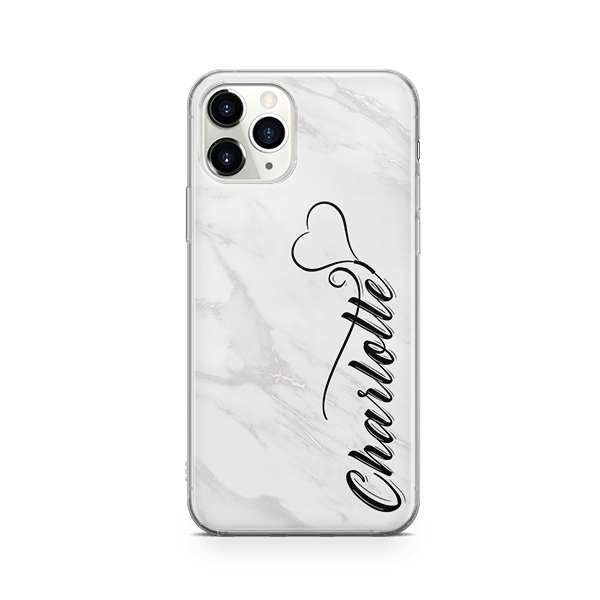 White Marble Monogram iPhone 11 pro Case