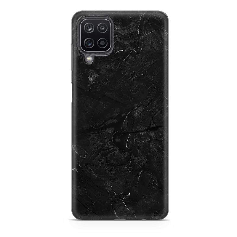 Black Marble Samsung A12 hard cover