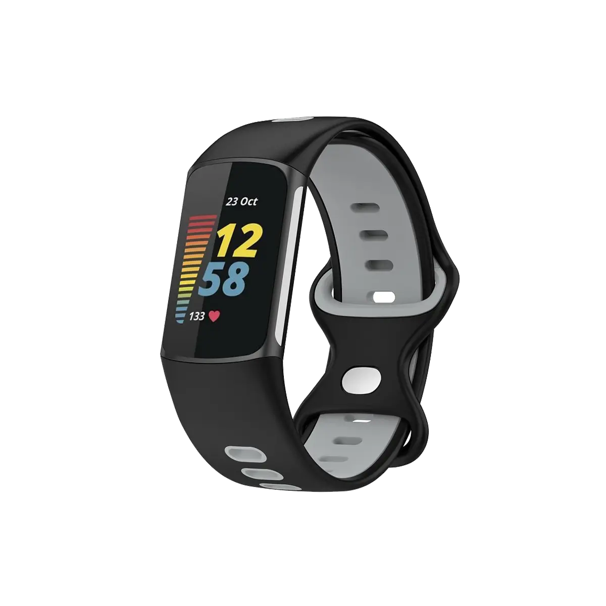 Fitbit-Charge-6-sport band Black Grey
