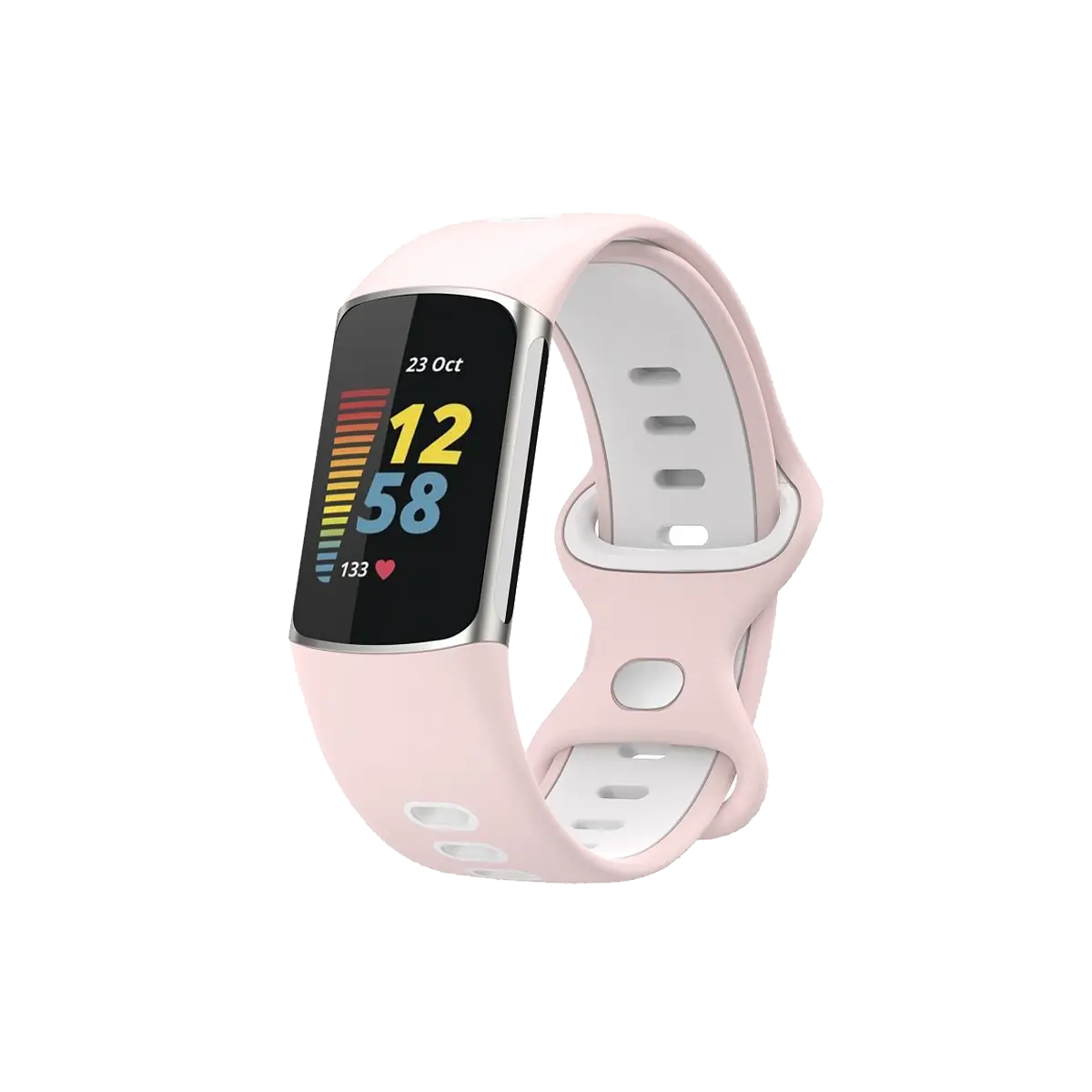 Fitbit-Charge-6-sport band pink white
