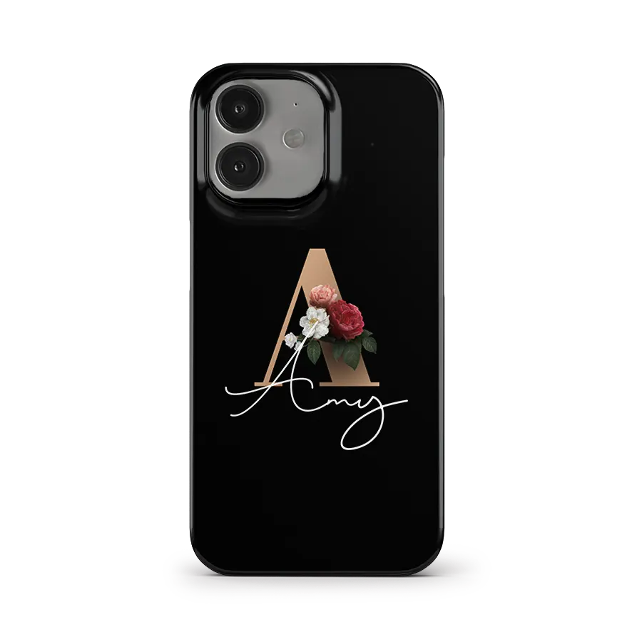 Floral Initial iPhone 11 hard case