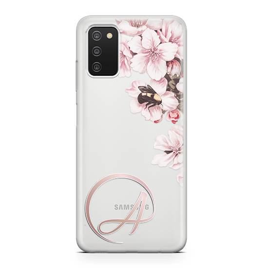 ORCHID INITIIALS Samsung Galaxy A03S Case white