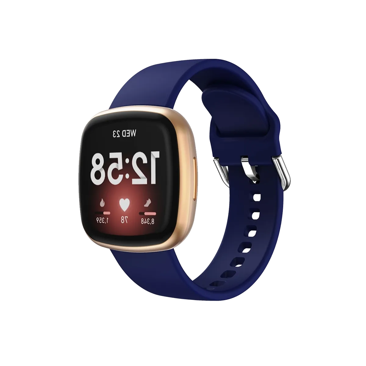 blue silicone fitbit strap