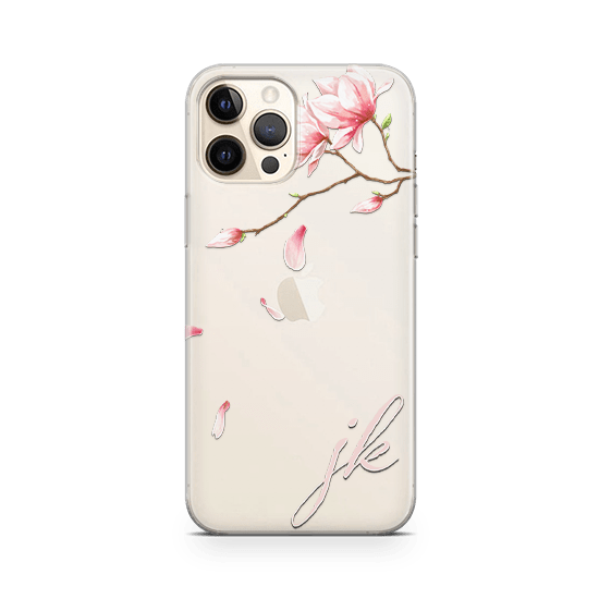 falling blossoms iPhone 13 Pro case gold