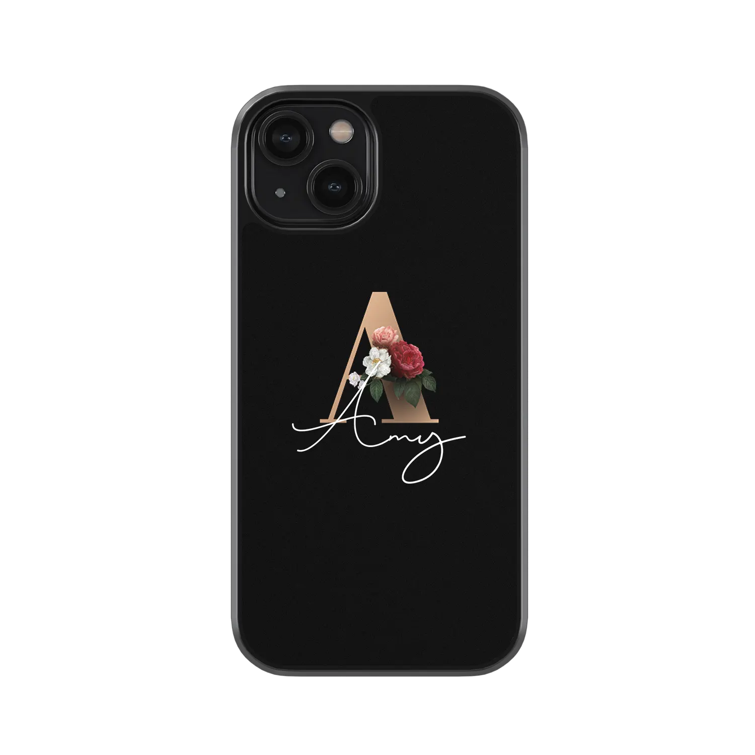 floral initial iphone 13 case