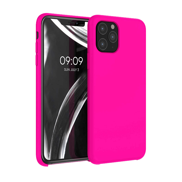 neon-pink-iphone-11-pro-max-#silicone-phone-case