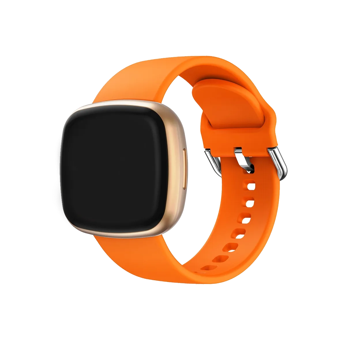 orange silicone fitbit strap