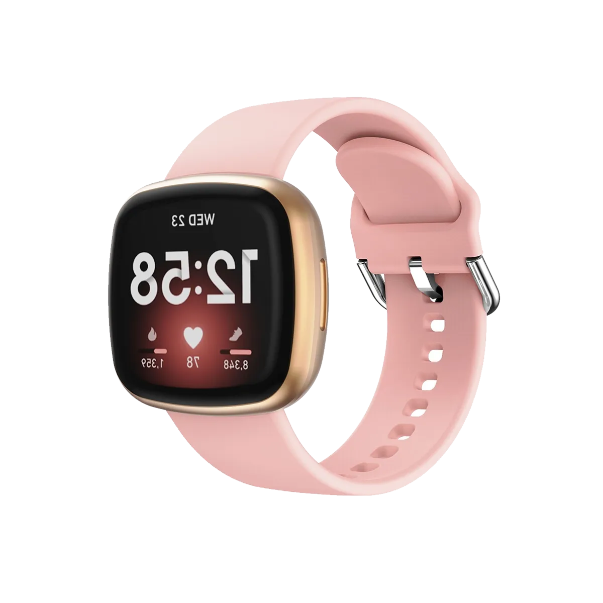 pink silicone fitbit strap