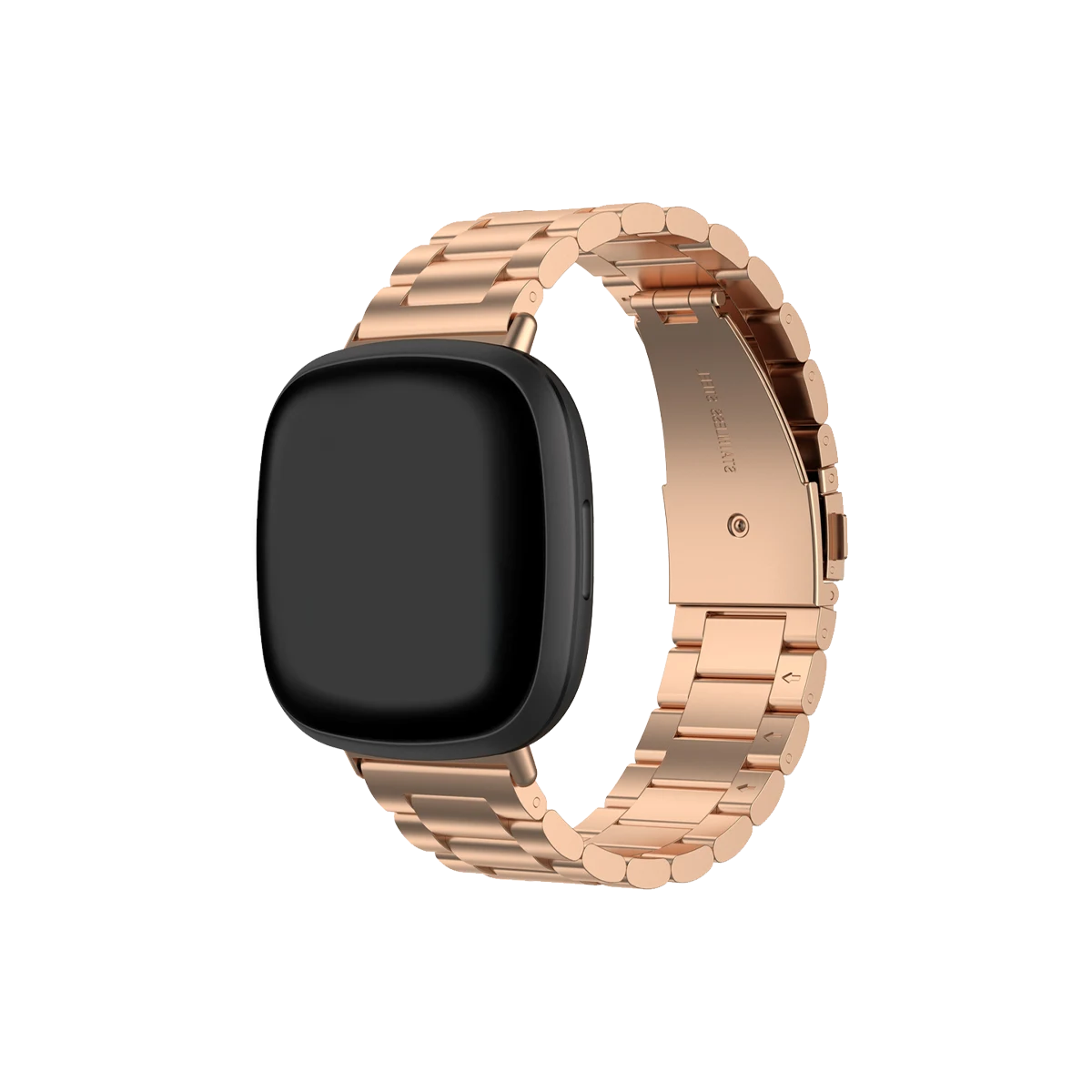 stainless steel fitbit strap rose gold